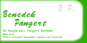 benedek pangert business card